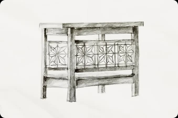 A joinery detail drawn out for the piece